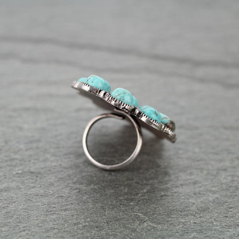 Big Natural Stone Adjustable Ring - Image 3