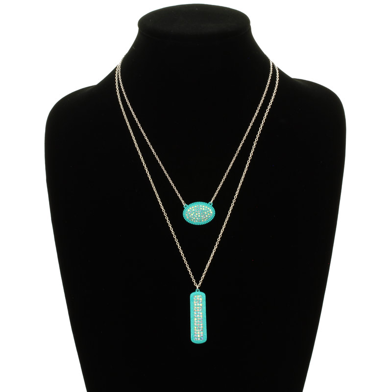 Stone Pendant Layered Necklace - Image 2