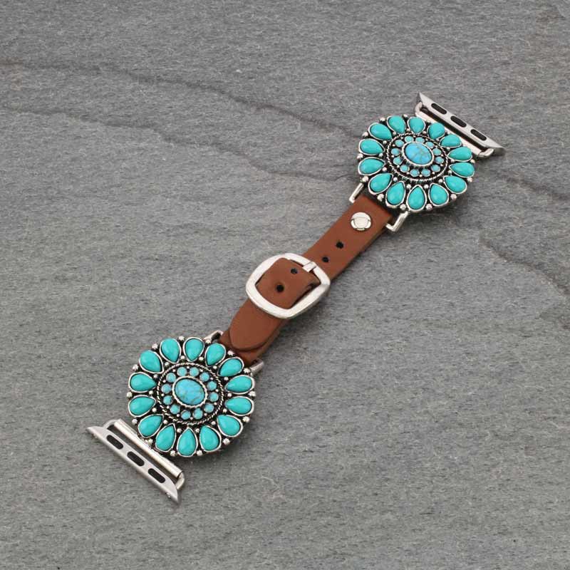 Large Western Style Apple Watch Leather Band