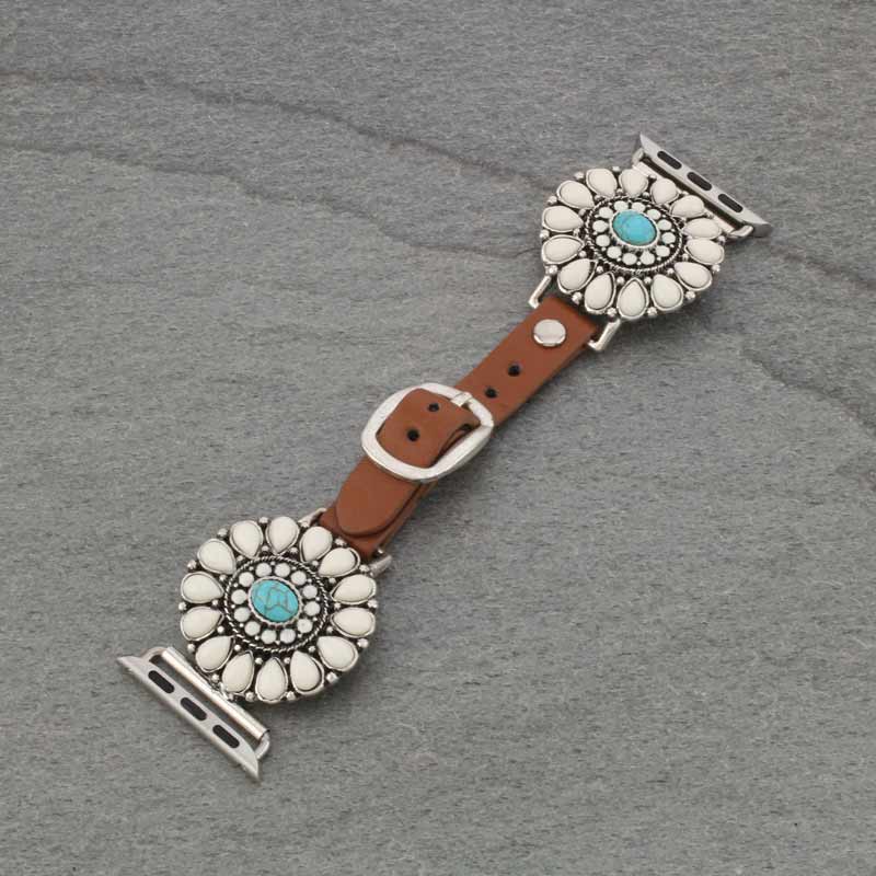 Large Western Style Apple Watch Leather Band