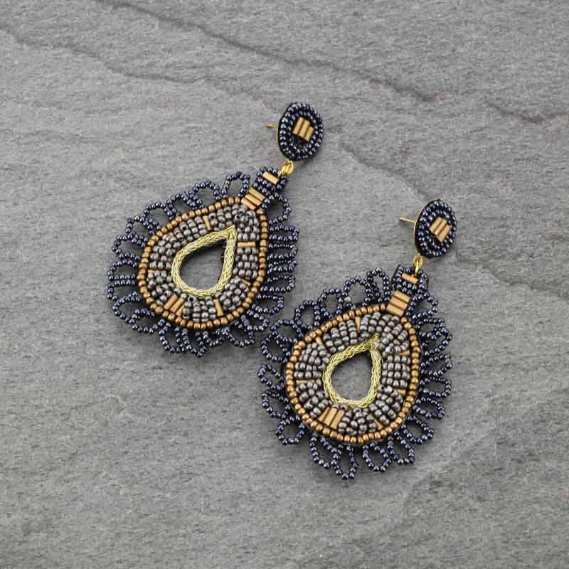 Seed Beaded Post Earrings