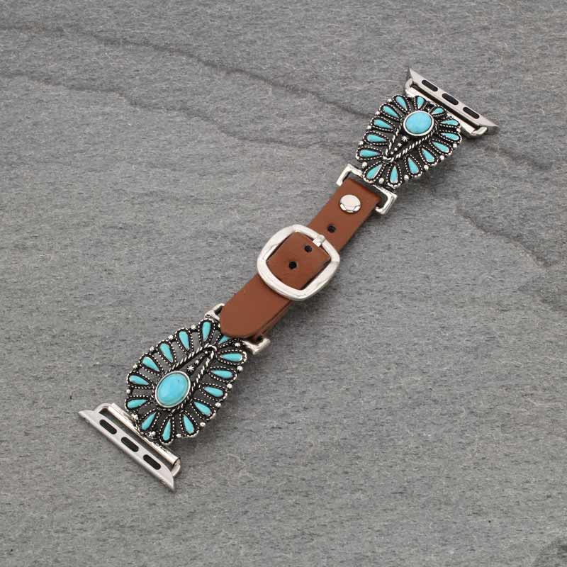 Large Western Style Apple Watch Leather Band