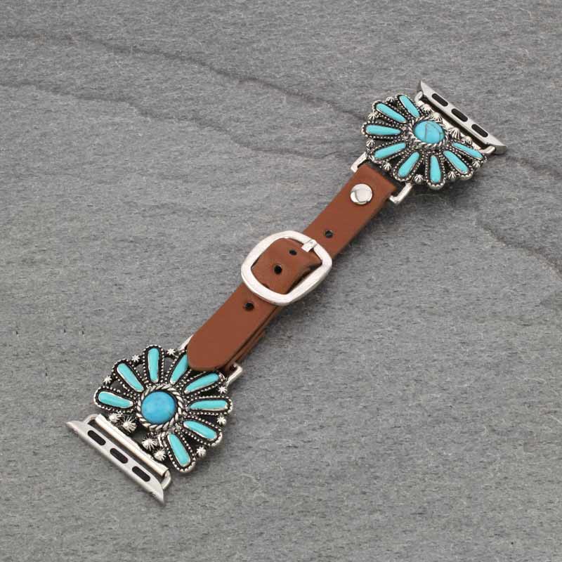 Large Western Style Apple Watch Leather Band