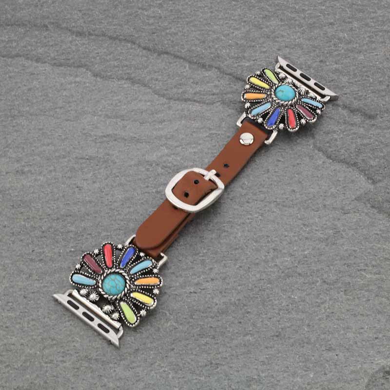 Large Western Style Apple Watch Leather Band