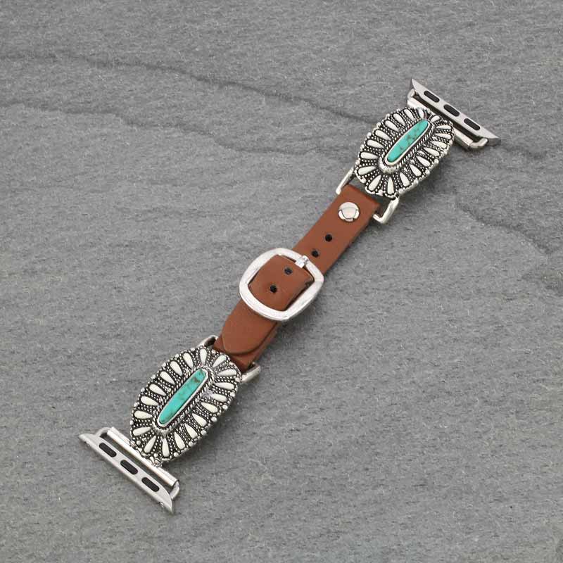 Large Western Style Apple Watch Leather Band