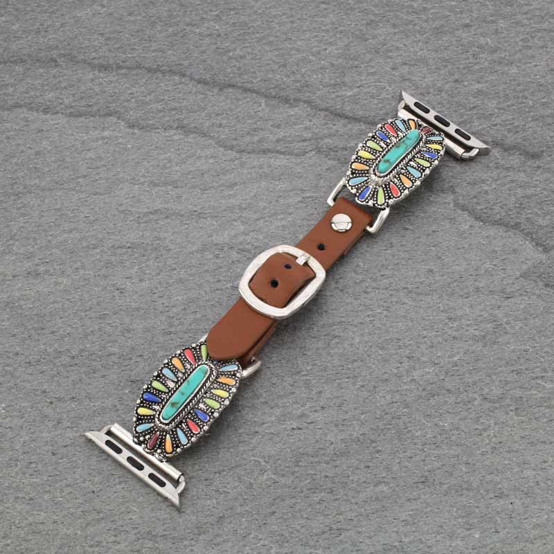 Large Western Style Apple Watch Leather Band