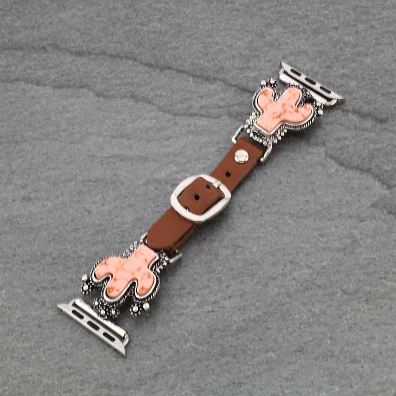 Western Cactus Apple Watch Leather Band