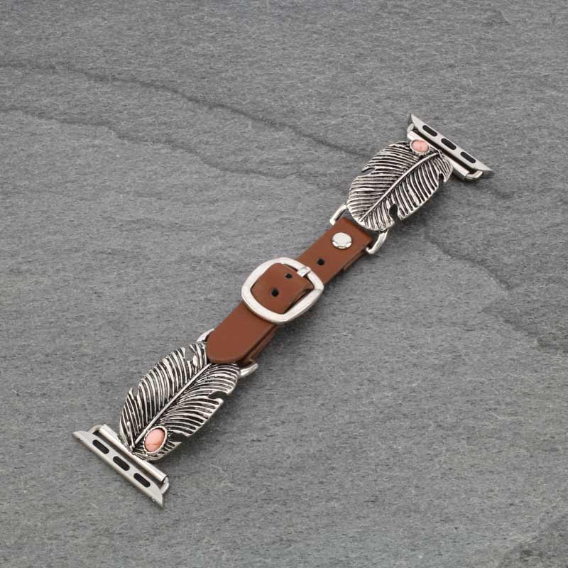 Western Feather Apple Watch Leather Band