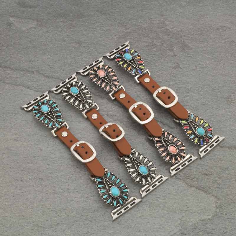 Western Style Apple Watch Leather Band - Image 2