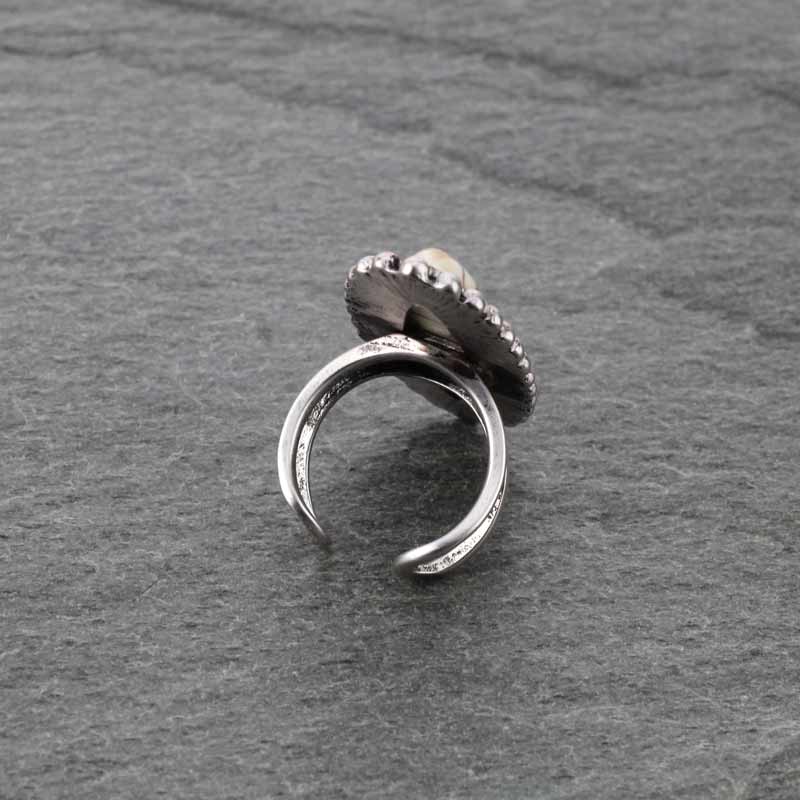 Natural White Stone Adjustable Ring - Image 3