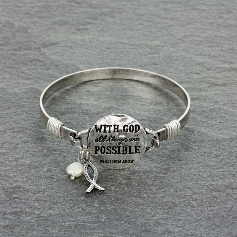 "Matthew 19:26" Wire Bracelet