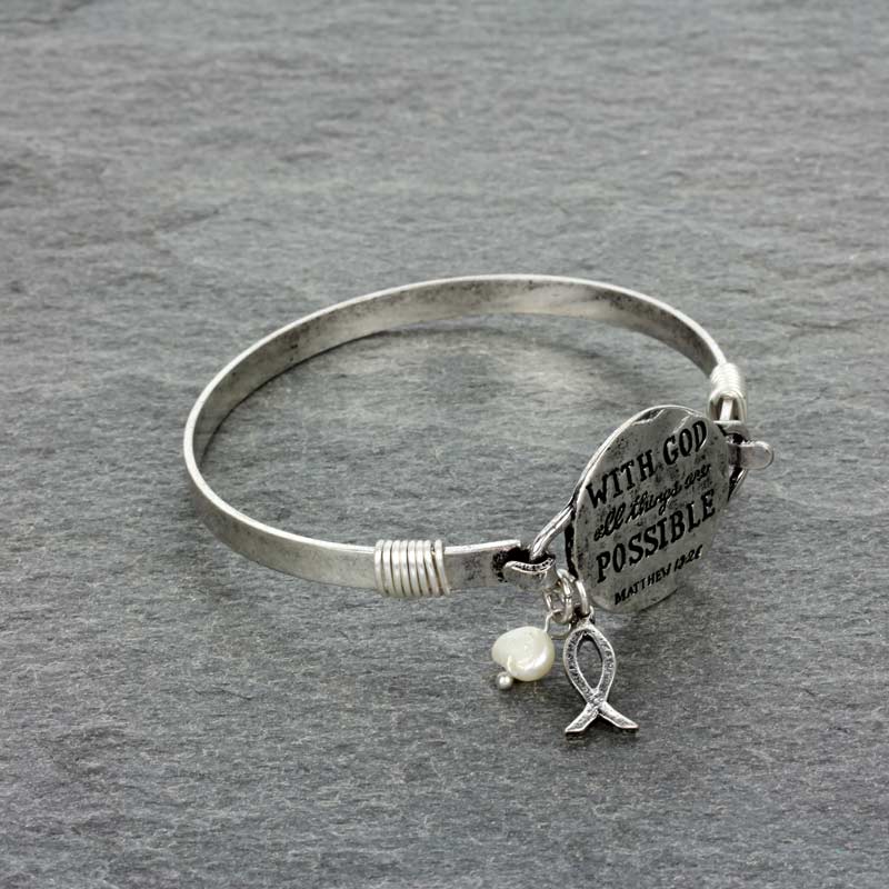"Matthew 19:26" Wire Bracelet - Image 2
