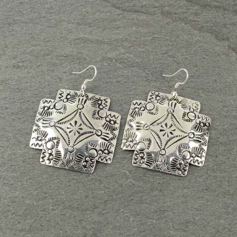 Handmade Western Textured Fish Hook Earrings