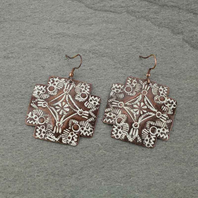 Handmade Western Textured Fish Hook Earrings