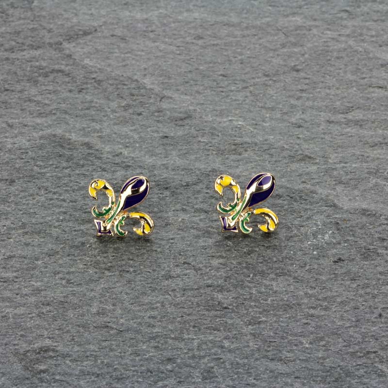 Fleur De Lis "Mardi Gras" Earrings