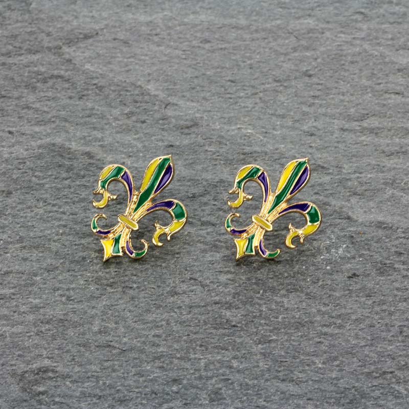 Fleur De Lis "Mardi Gras" Earrings