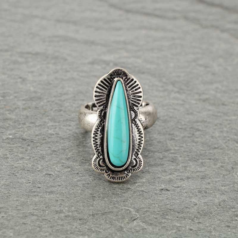 Western Turquoise Stretch Ring