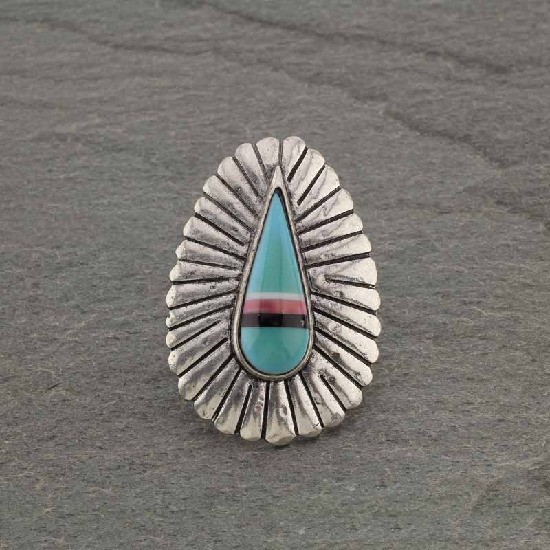 Western Design Print Cuff Ring