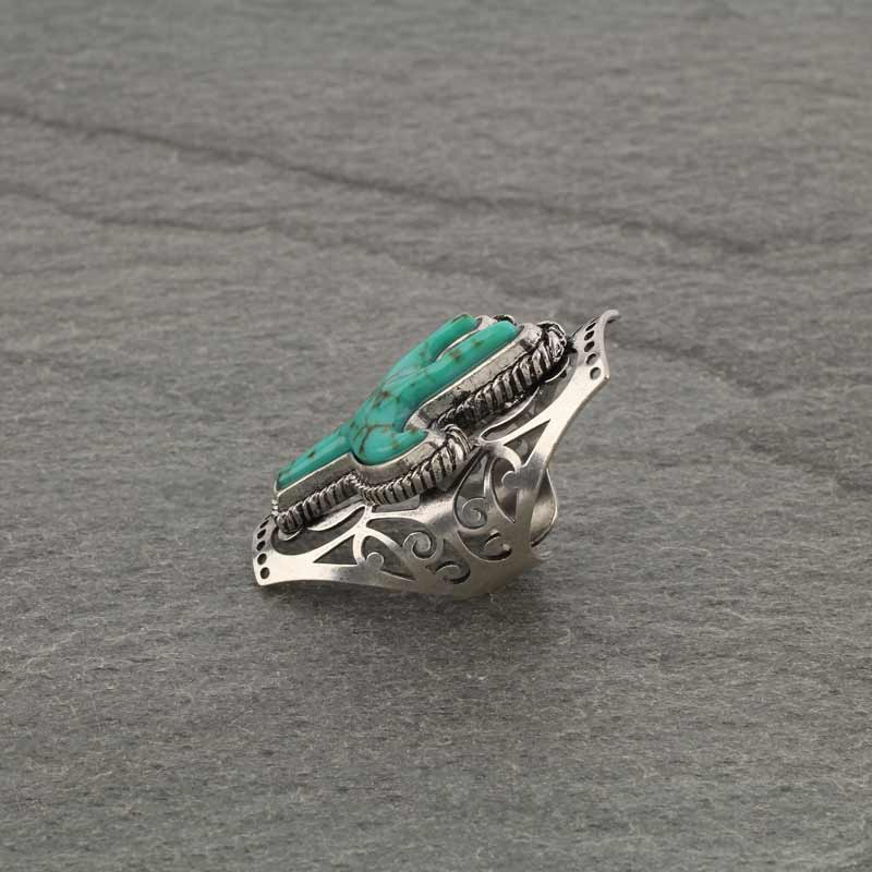 Western Style Cactus Cuff Ring - Image 3