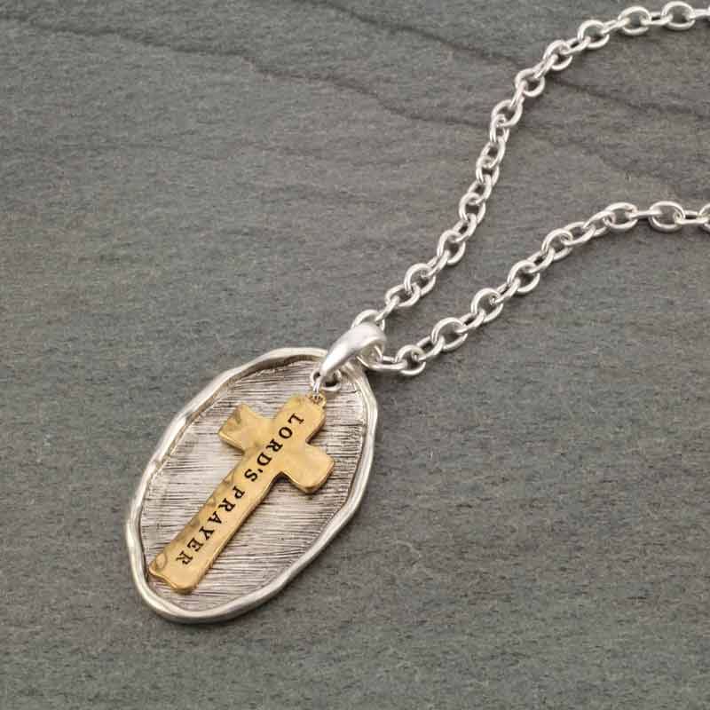 Cross Message "Lord's Prayer" 33" Necklace - Image 3