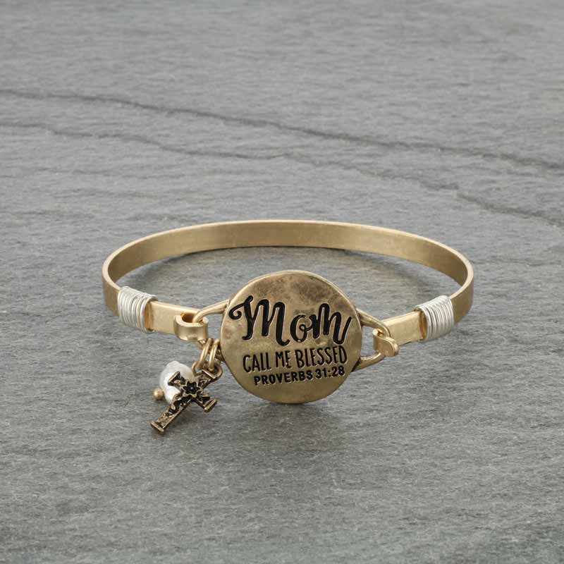 "MOM CALLED ME BLESSED" Wire Bracelet