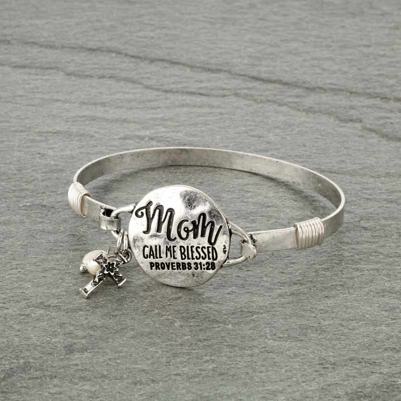 "MOM CALLED ME BLESSED" Wire Bracelet
