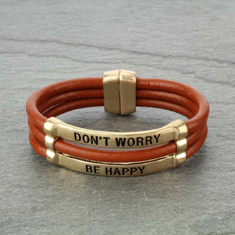 "Don't Worry Be Happy" Magnetic Bracelet