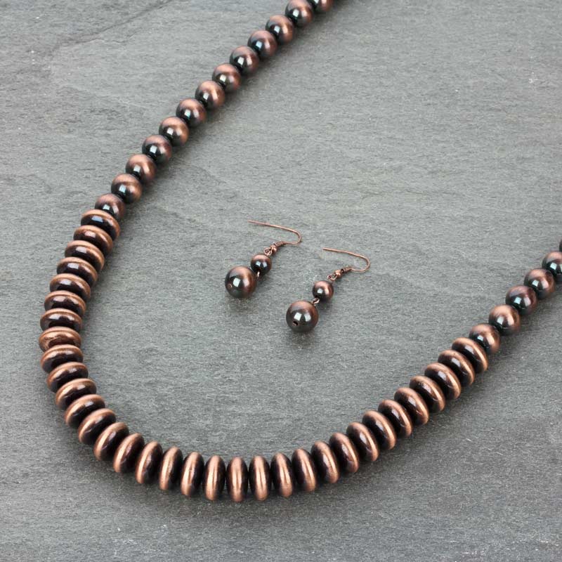 48" Navajo Style Pearl Necklace Set