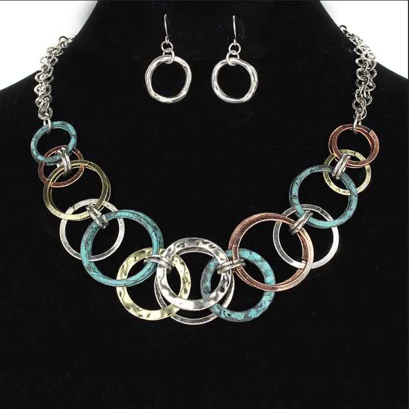 Multi-Sized Round Link Necklace Set - Image 2