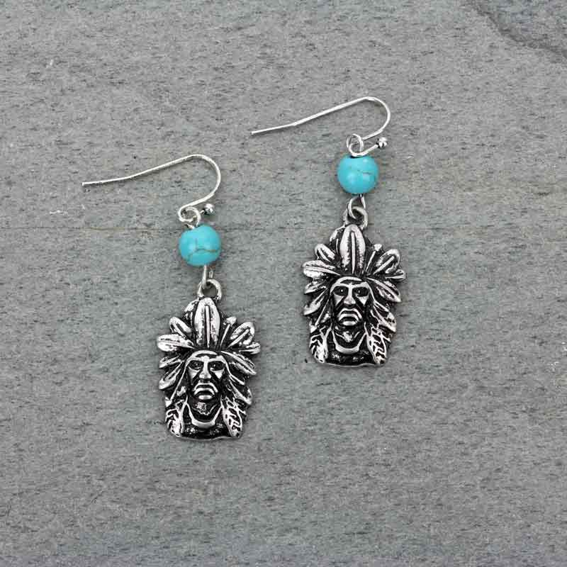 Native American Inspired Chief Fish Hook Earrings