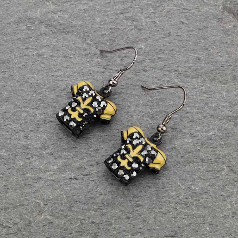 Fleur De Lis "Football Uniform" Rhinestone Earrings