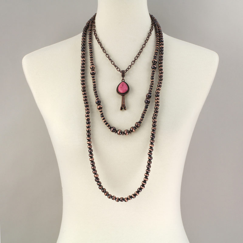 3D Single Squash Blossom Bead Necklace - Image 2