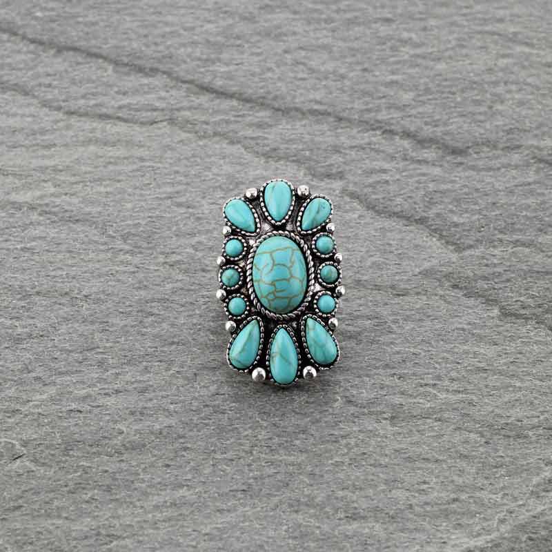 Western Turquoise Stretch Ring
