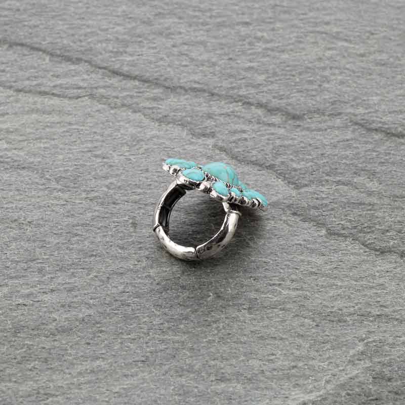 Western Turquoise Stretch Ring - Image 3