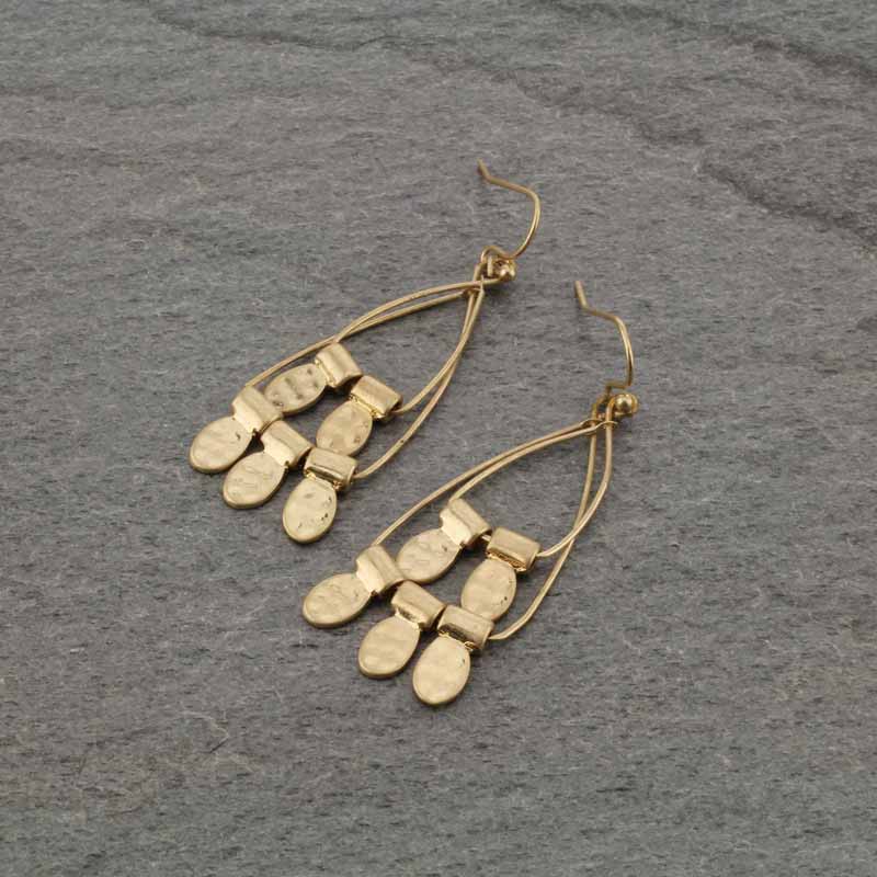 Open Teardrop with 5 Charms Fish Hook Earrings