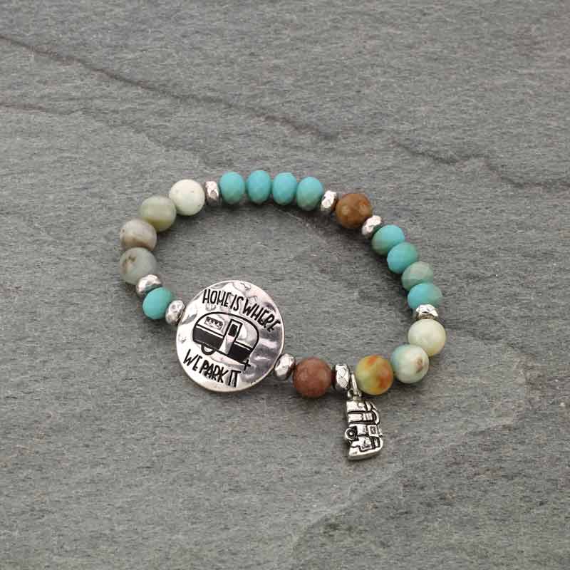 "HOME IS WHERE" Stretch Bracelet