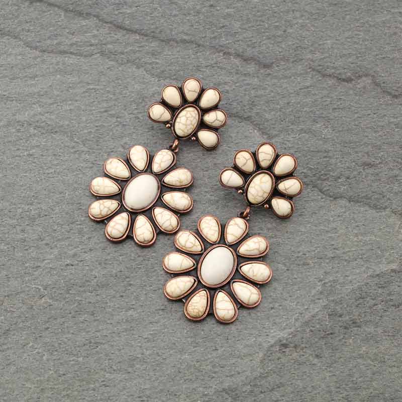 Western TQ Flower Post Earrings
