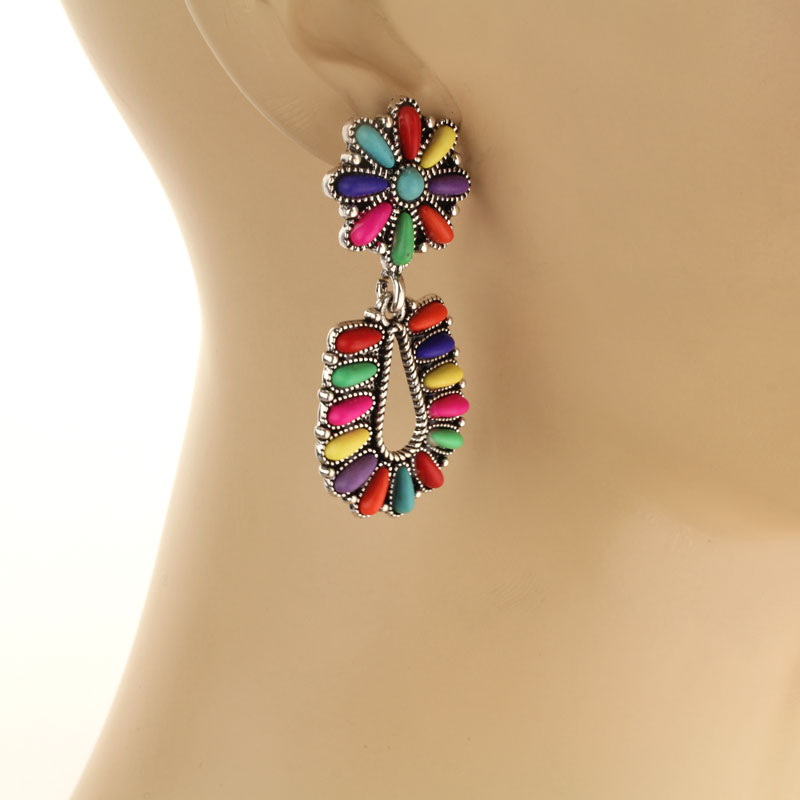 Western Style Stone Post Earrings - Image 2