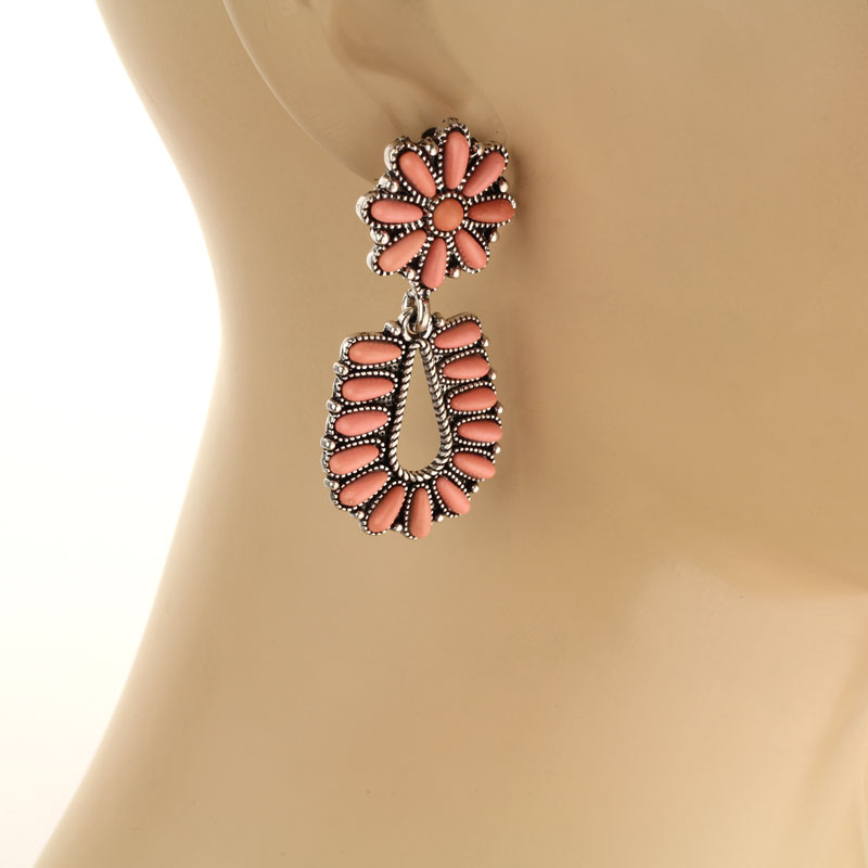 Western Style Stone Post Earrings - Image 2