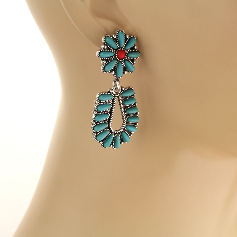 Western Style Stone Post Earrings - Image 2