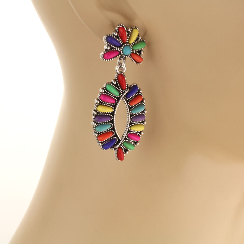 Western Style Stone Post Earrings - Image 2