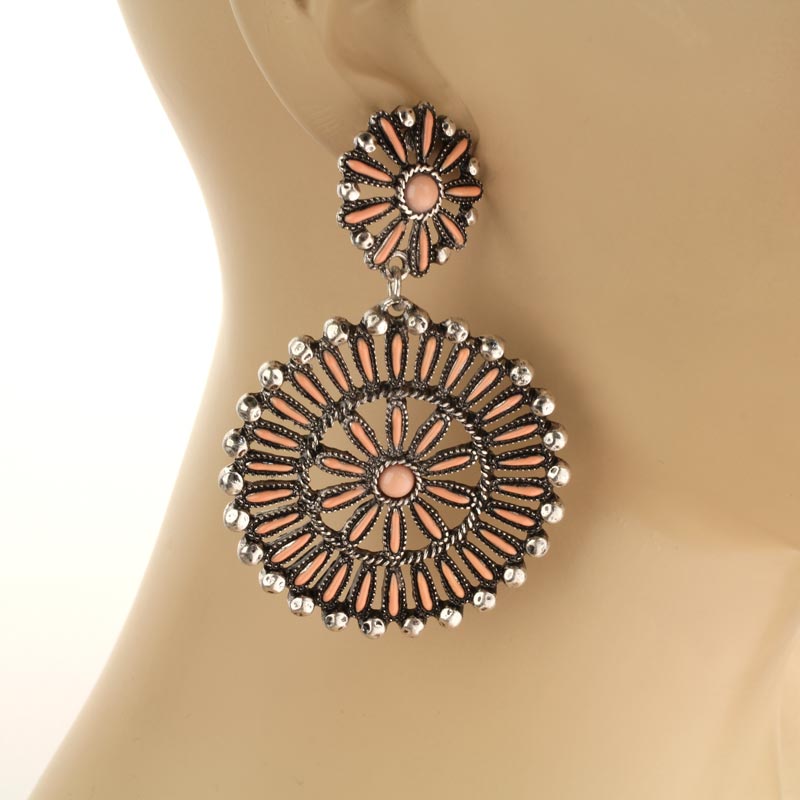 Western Style Stone Post Earrings - Image 2