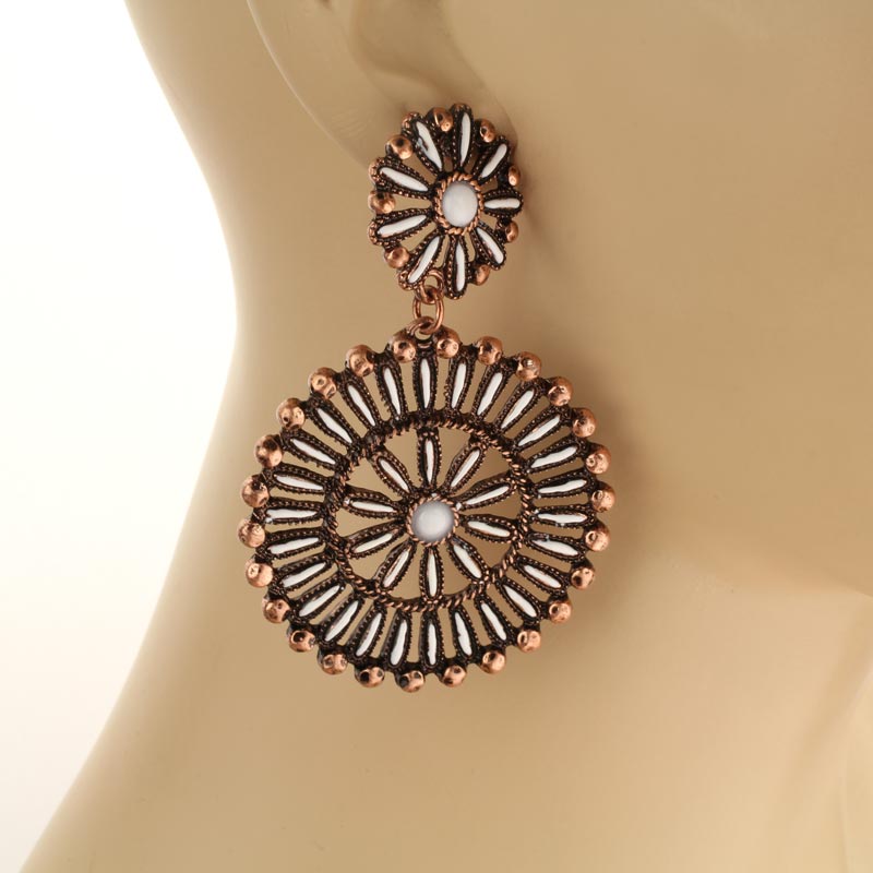 Western Style Stone Post Earrings - Image 2