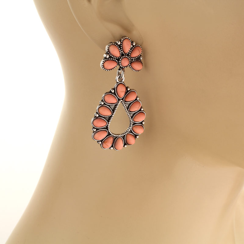 Western Style Stone Post Earrings - Image 2