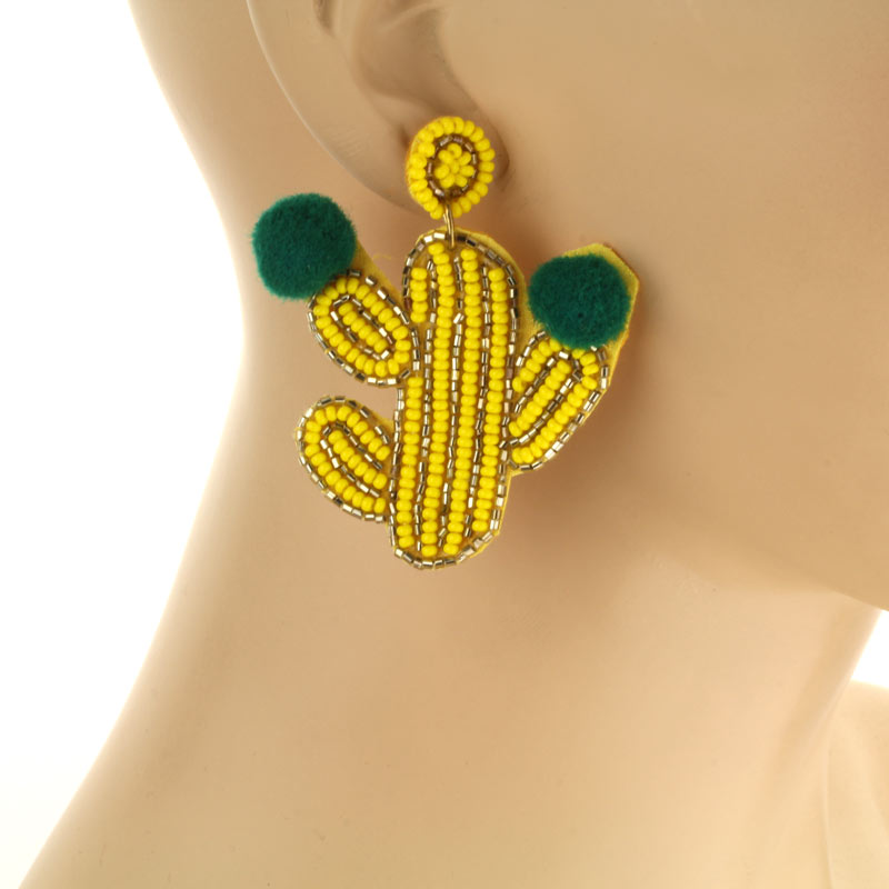 Cactus Seed Bead Post Earrings - Image 2