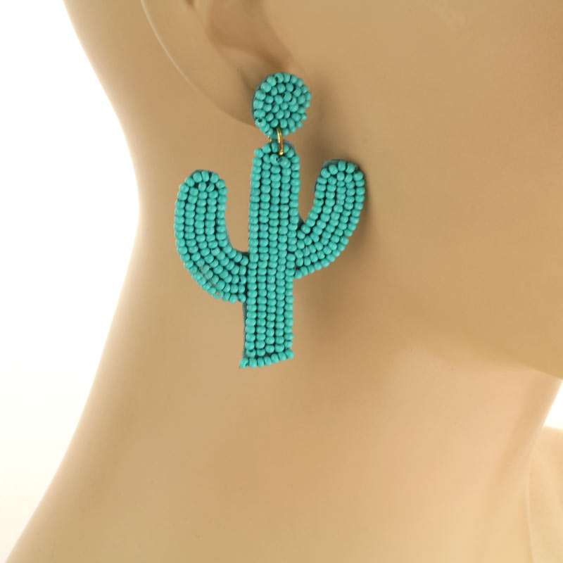Cactus Seed Bead Post Earrings - Image 2
