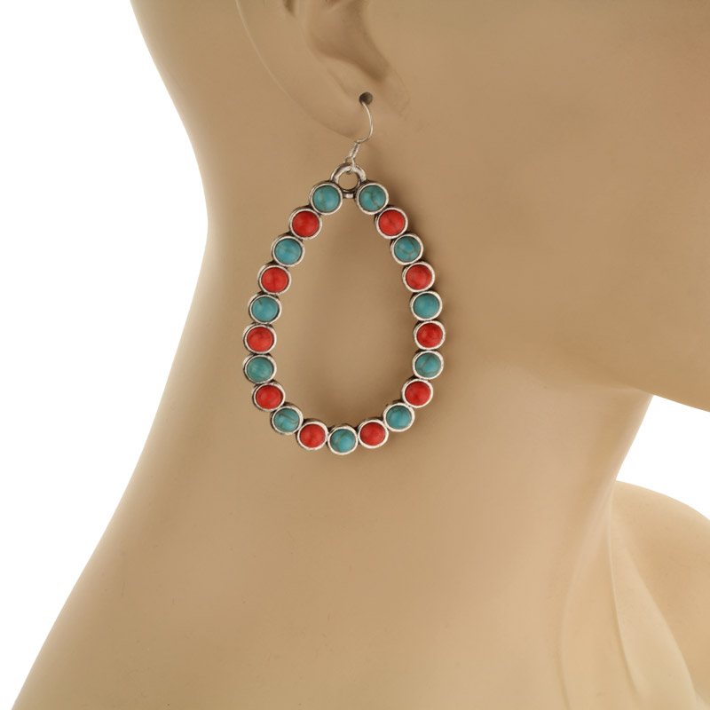 Teardrop Bead Fish Hook Earrings - Image 2