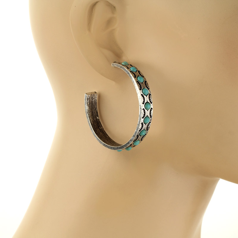 Western TQ Semi Hoop Earrings - Image 2