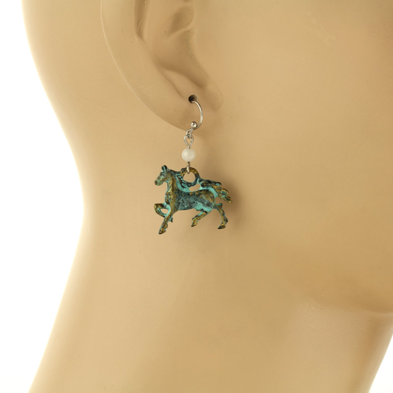 Western Horse Fish Hook Earrings - Image 2