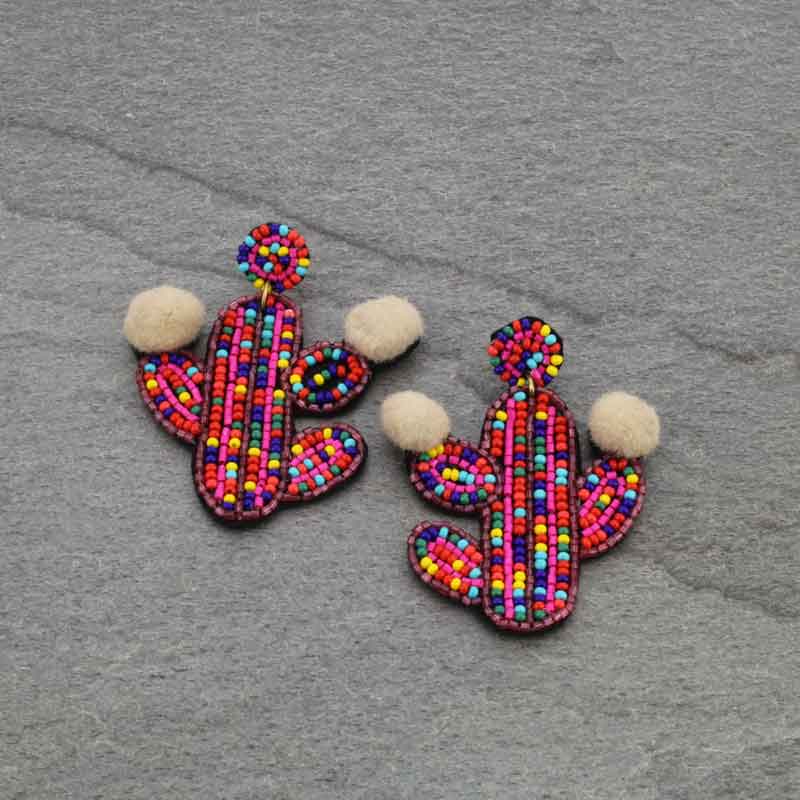 Cactus Seed Bead Post Earrings